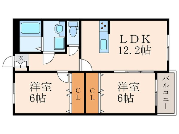 ブランボヌール小倉の物件間取画像